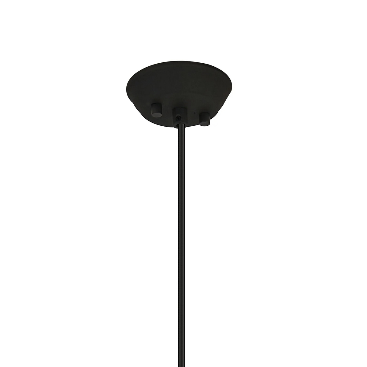 Tansley E14 IP44 Single Drop Pendant in Satin Black with Clear Glass Rods