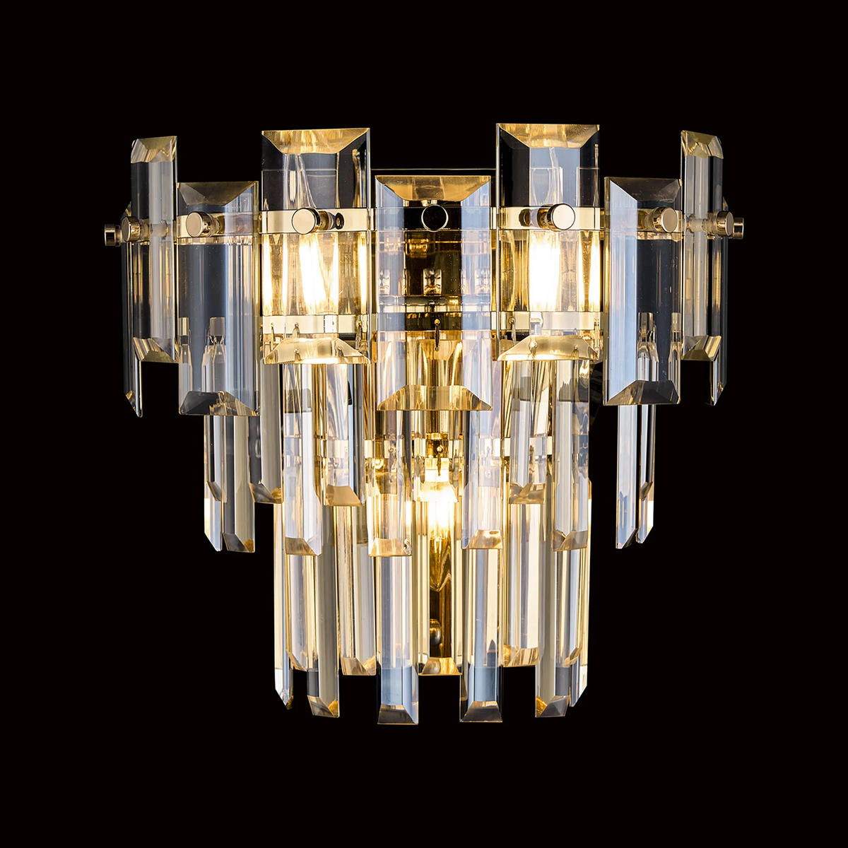 Velator Wall Light in French Gold with Champagne Crystal Glass