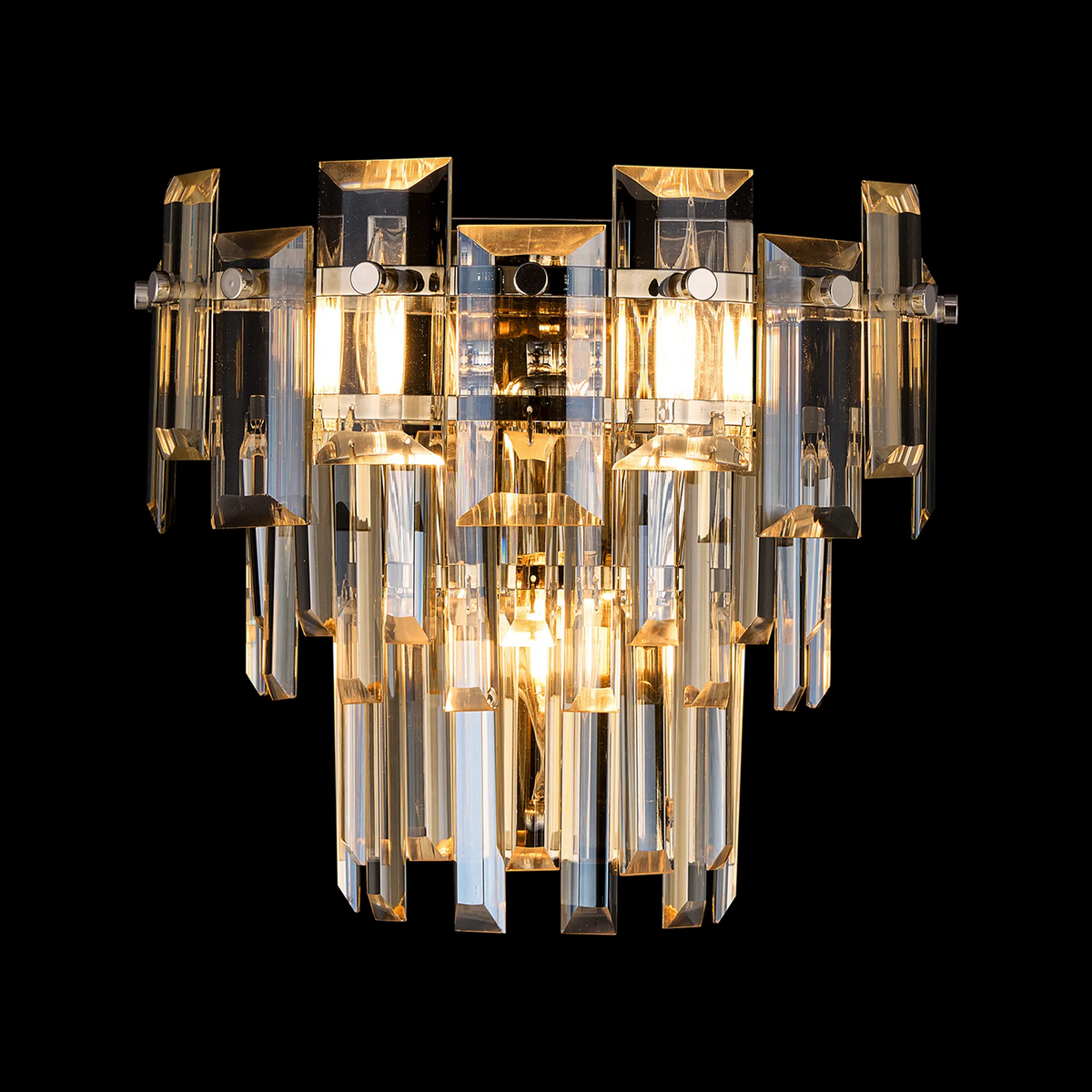 Velator Wall Light in Polished Nickel with Champagne Crystal Glass