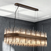 Eckington 1000 Linear Pendant in Matt Bronze with Clear Glass Rods