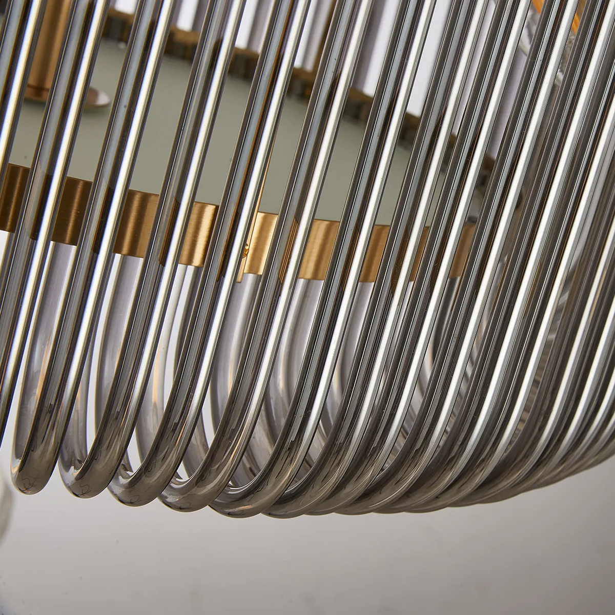 Jevington 780mm Two Tier Pendant or Semi Flush in Brass with Smoked Glass