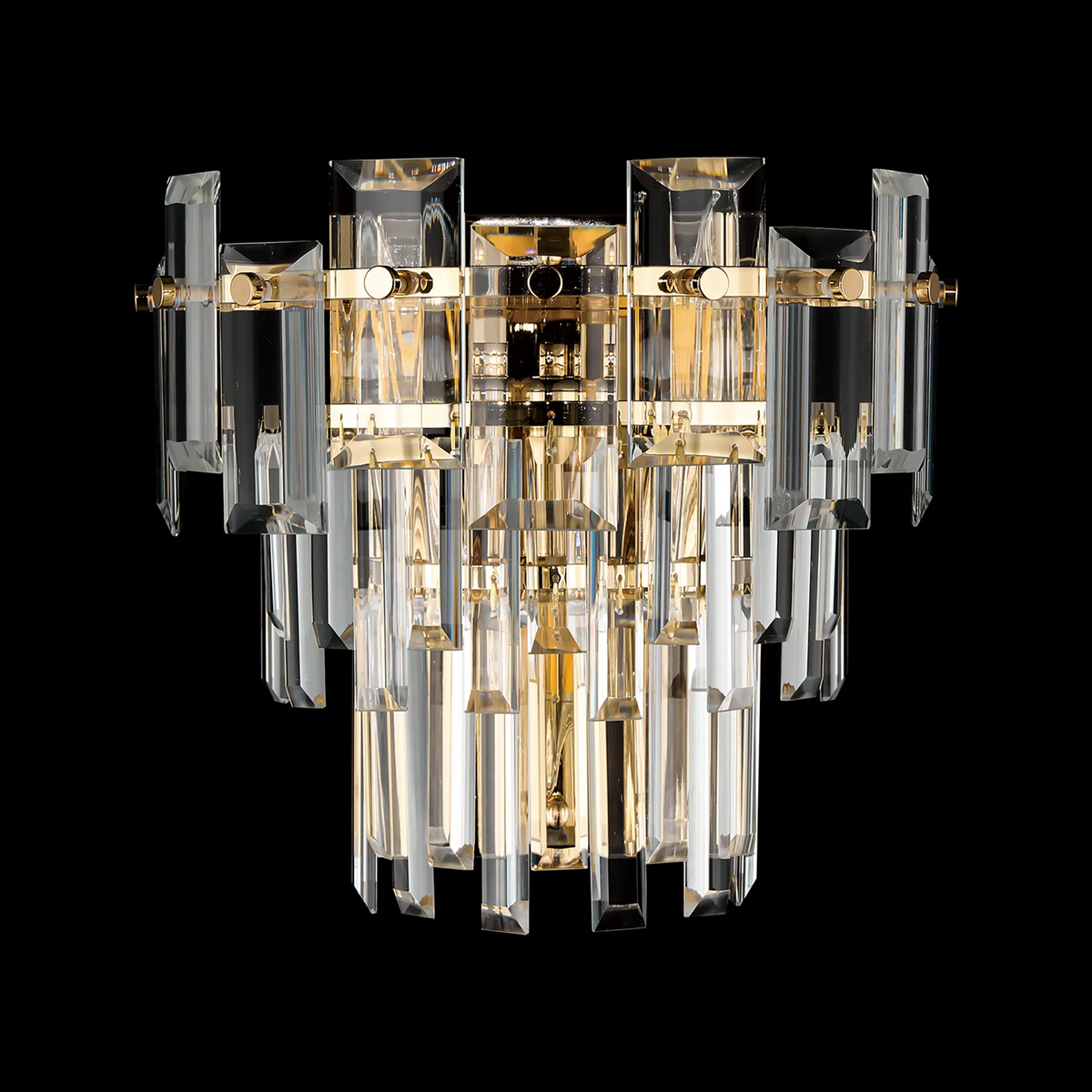 Velator Wall Light in French Gold with Clear Crystal Glass
