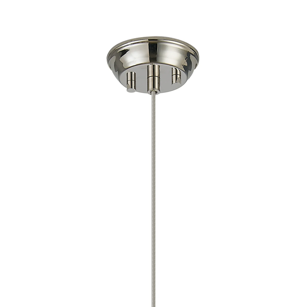 Tansley E14 IP44 Single Drop Pendant in Polished Nickel with Clear Glass Rods