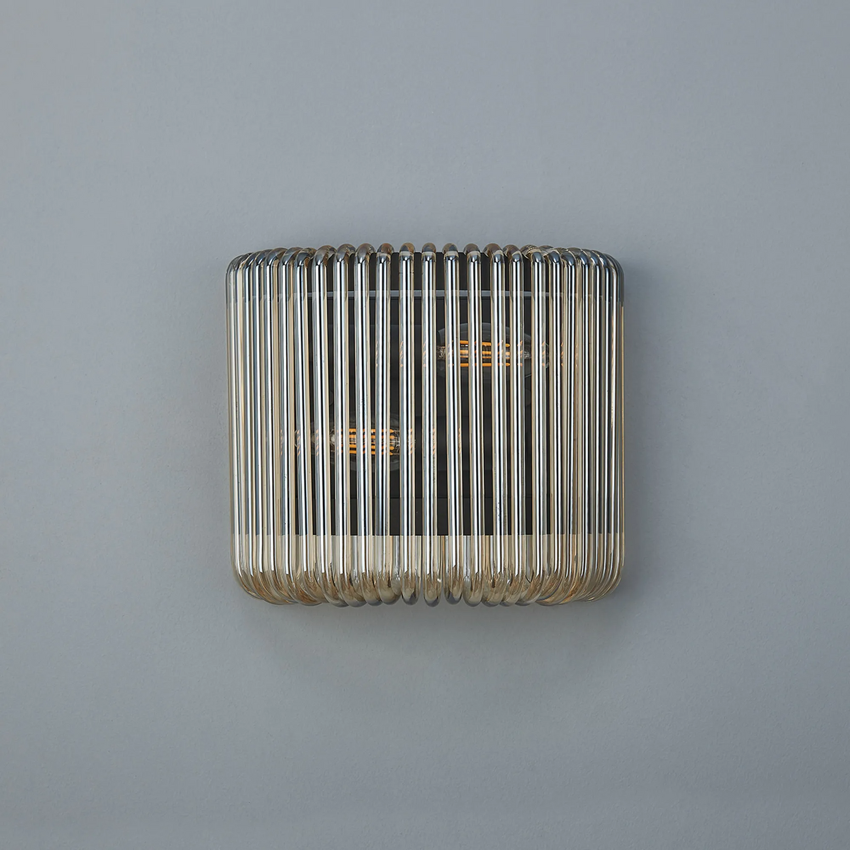 Jevington Small Wall Light in Black with Smoke Brown Glass
