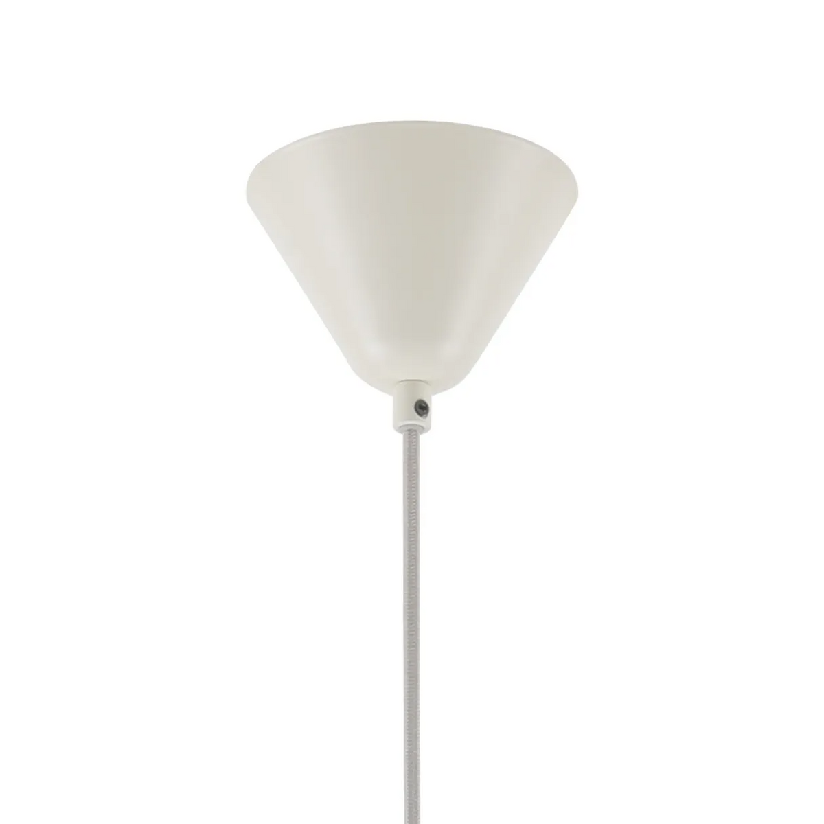 White ceiling rose with a grey fabric cable