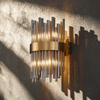 Eckington Wall Light in Brass with Smoked Glass Rods