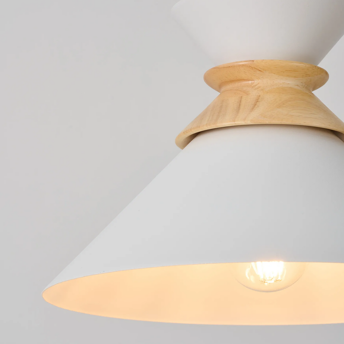 Cargan Single Drop Pendant in Satin White