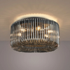 Jevington 400mm Flush Ceiling Light in Black with Smoked Glass