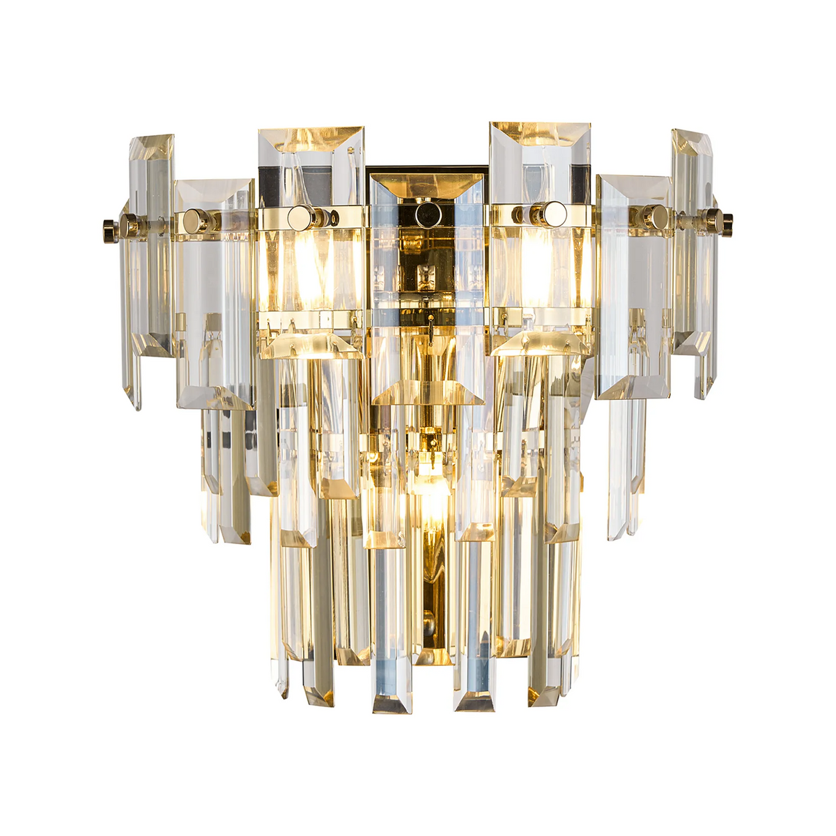 Velator Wall Light in French Gold with Champagne Crystal Glass