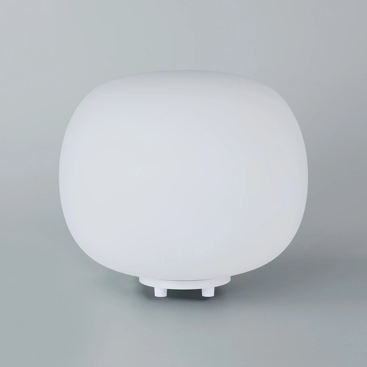 Milton Medium Oval Ball Table Lamp in Satin White & Frosted White Shade