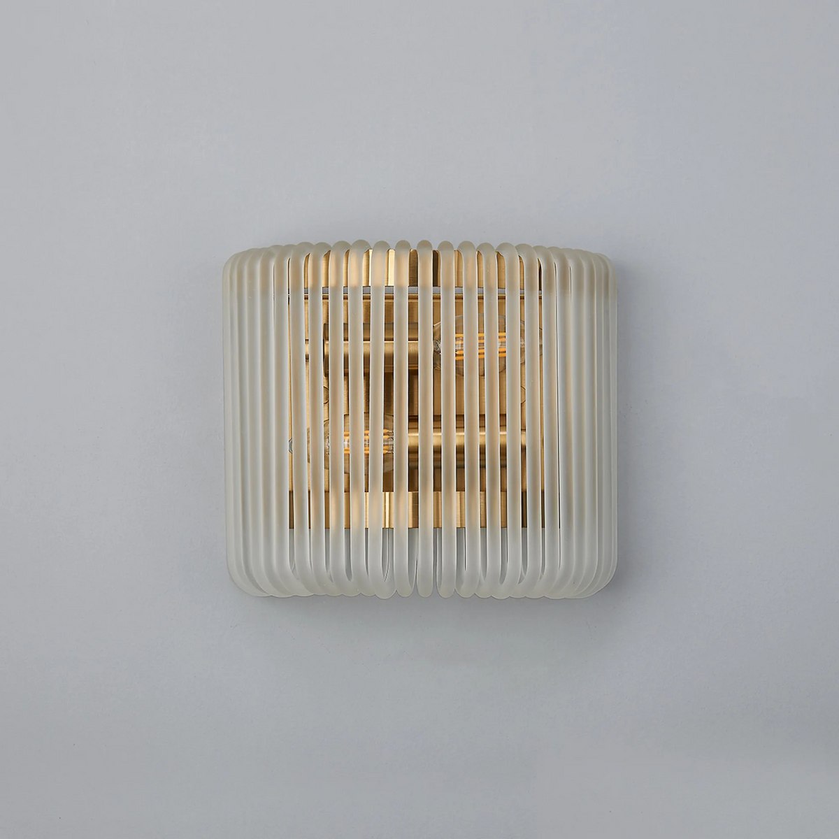 Jevington Small Wall Light in Brass with Frosted Glass