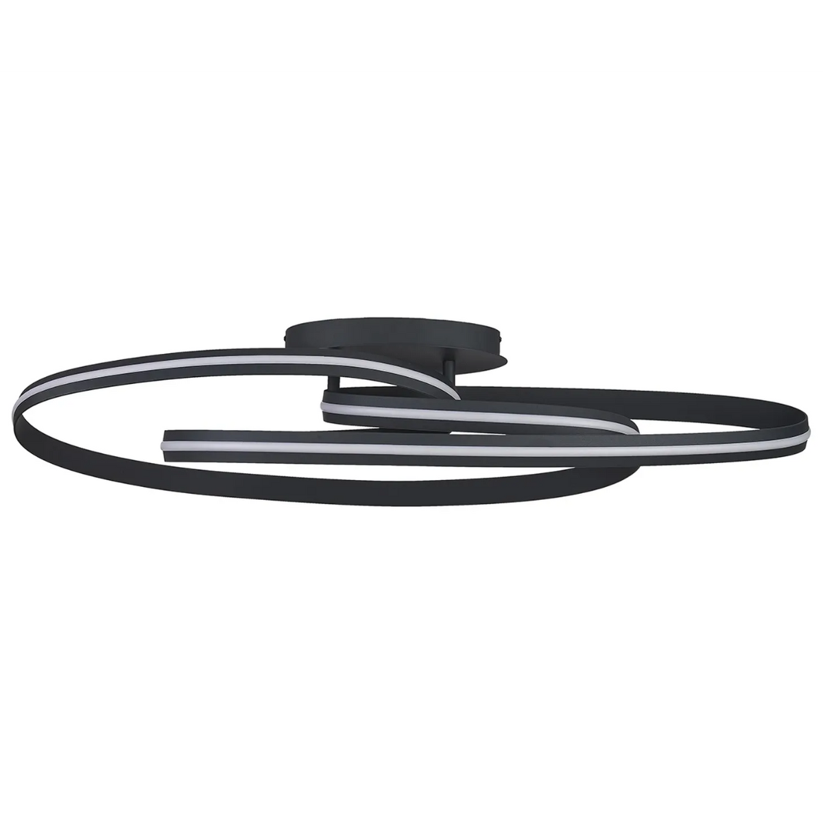 Amble Double Loop Dimmable LED Flush Ceiling Light in Dark Grey