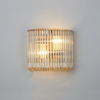 Jevington Small Wall Light in Brass with Smoke Brown Glass