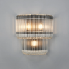 Jevington Large Two Tier Wall Light in Black with Clear Glass