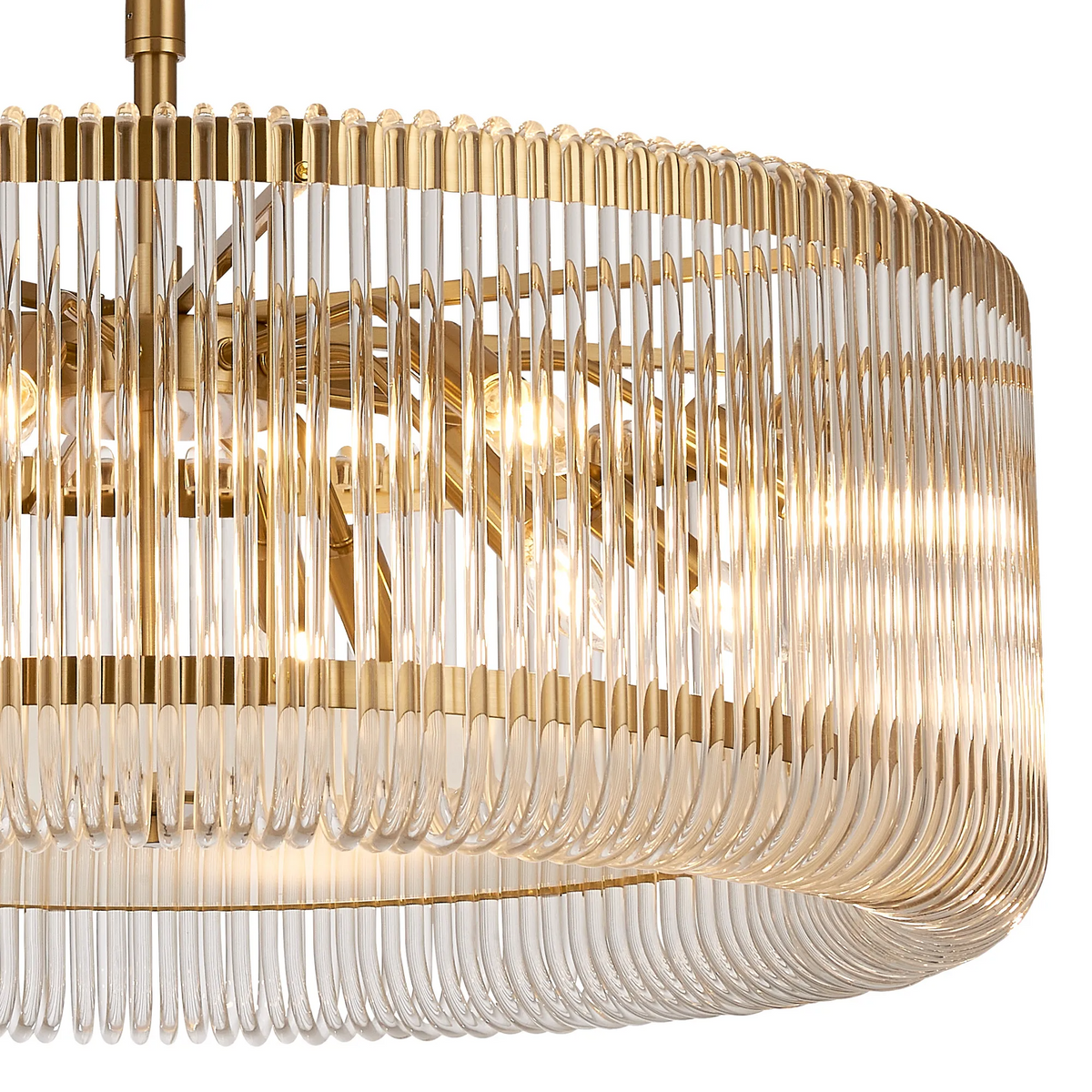 Jevington 780mm Pendant or Semi Flush in Brass with Clear Glass