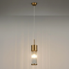 Tansley E14 IP44 Single Drop Pendant in Gold with Clear Glass Rods