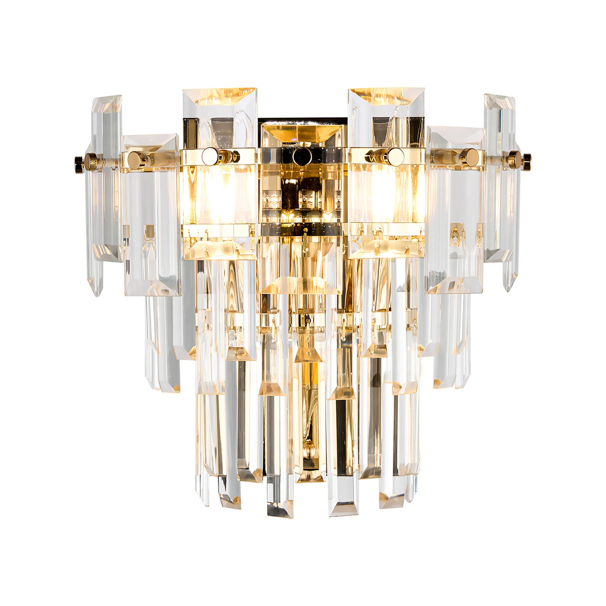 Velator Wall Light in French Gold with Clear Crystal Glass