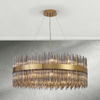 Eckington 800 Round Pendant in Brass with Smoked Glass Rods