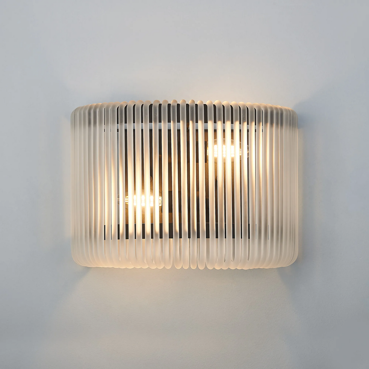 Jevington Medium Wall Light in Black with Frosted Glass