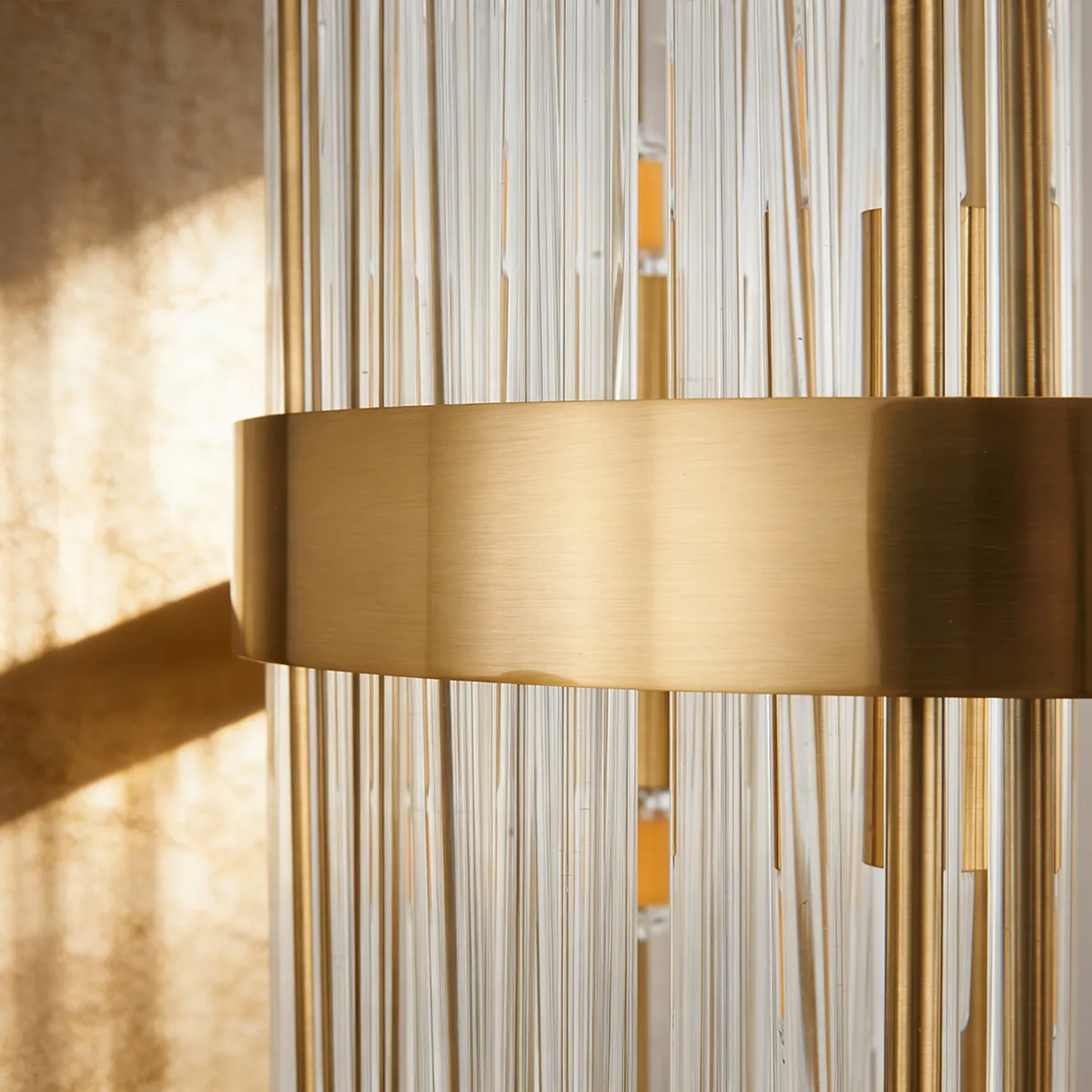 Eckington Table Lamp in Brass with Clear Glass Rods