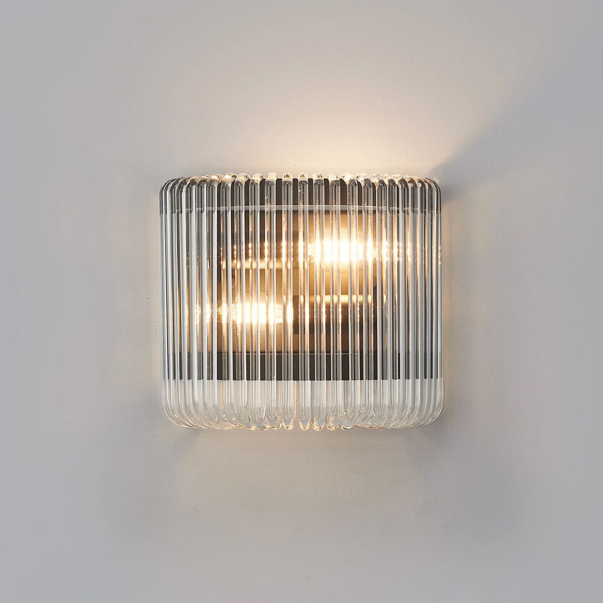 Jevington Small Wall Light in Black with Clear Glass