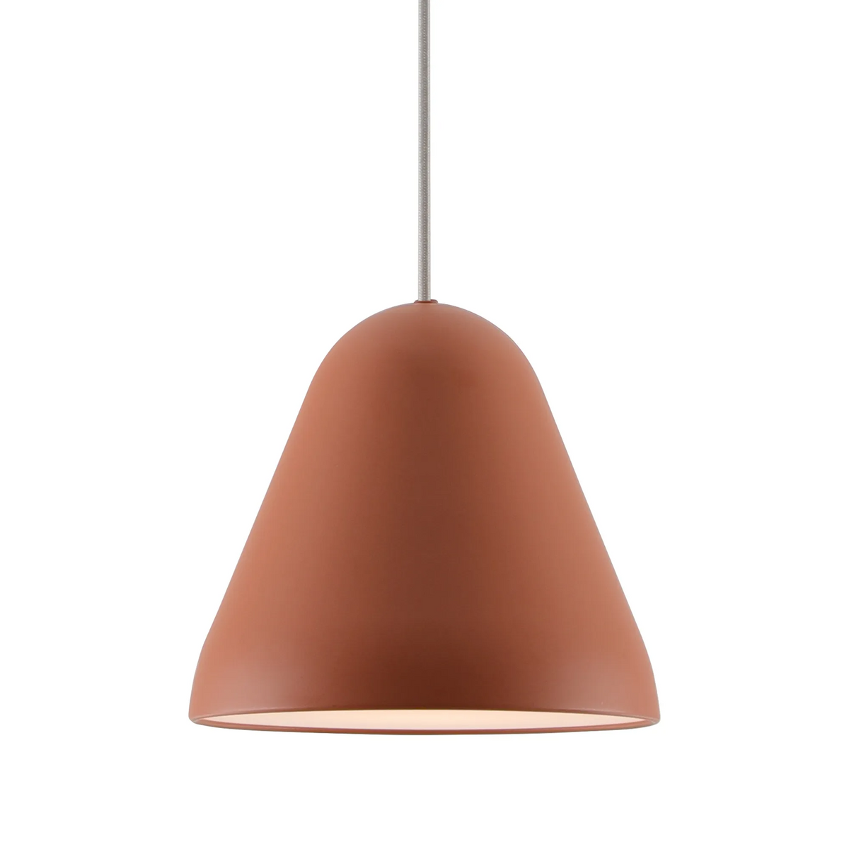 Tudeley 220mm Single Drop Pendant in Matt Orange