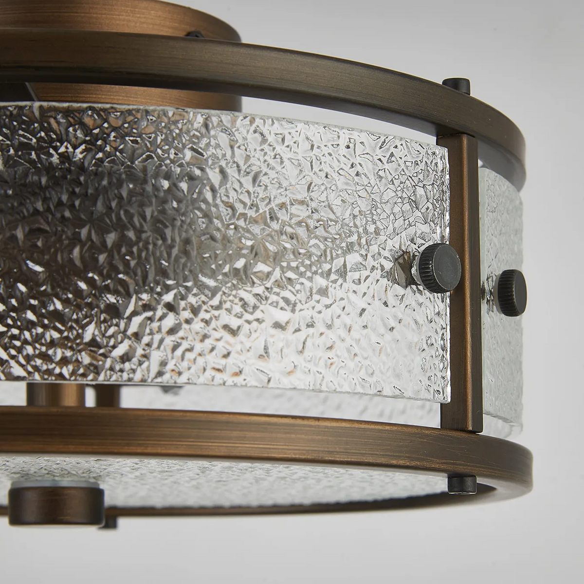 Scarva IP44 250mm Round Ceiling Light in Bronze with Clear Diamond Glass