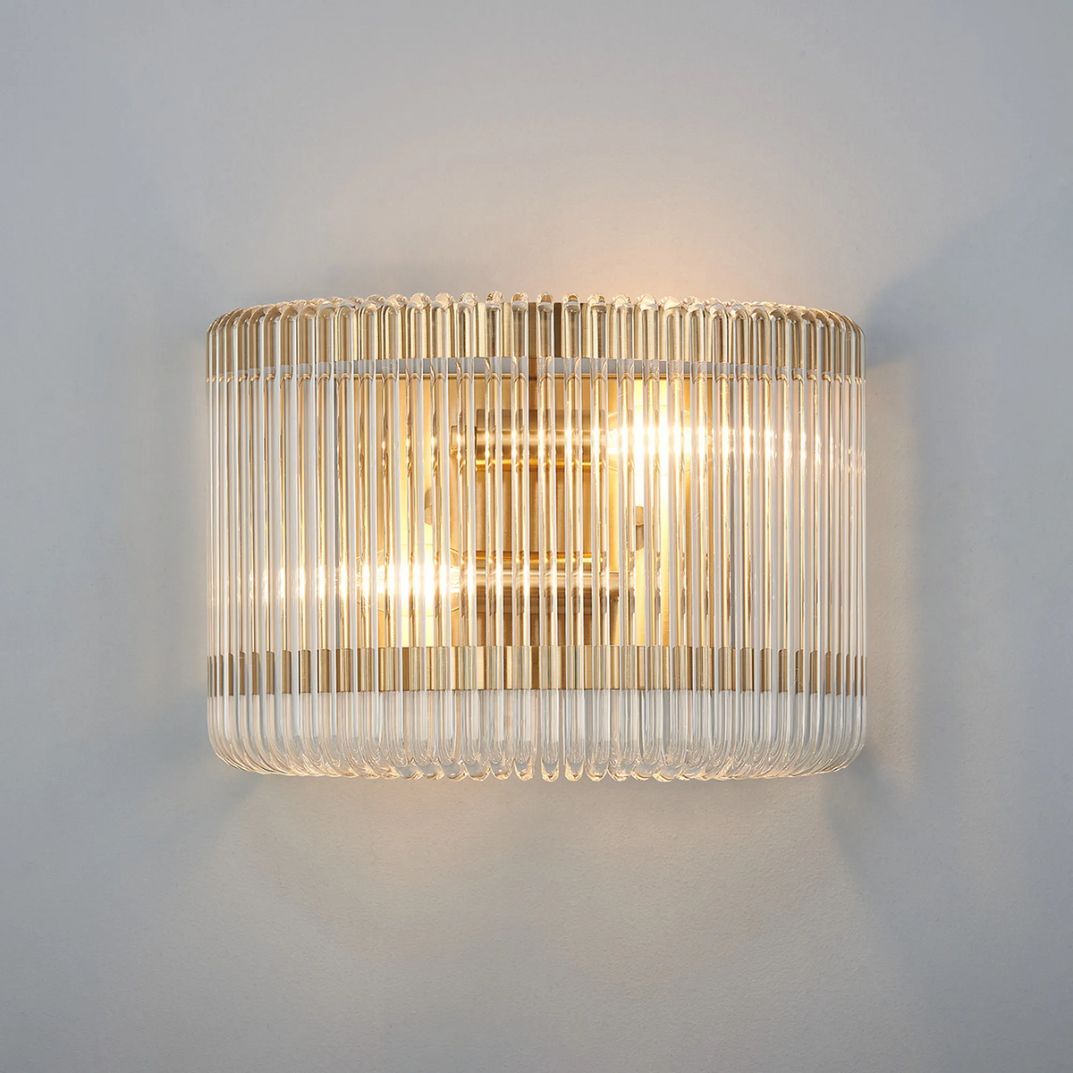 Jevington Medium Wall Light in Brass with Clear Glass
