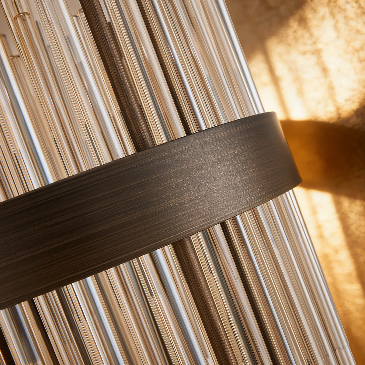 Eckington Table Lamp in Matt Bronze with Cognac Glass Rods
