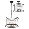 Torrington IP44 500mm Pendant in Satin Black with Clear Crystals