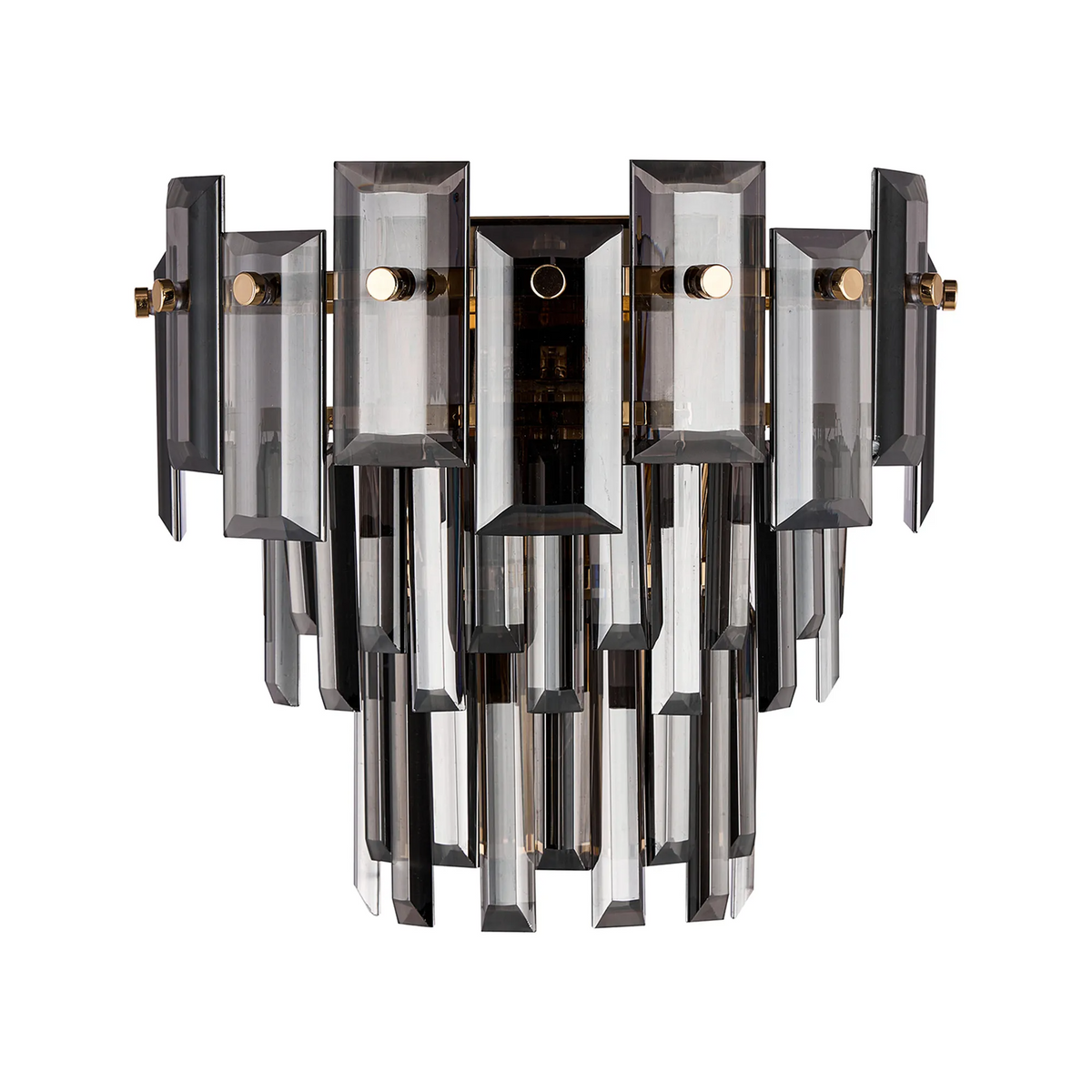 Velator Wall Light in French Gold with Smoked Crystal Glass