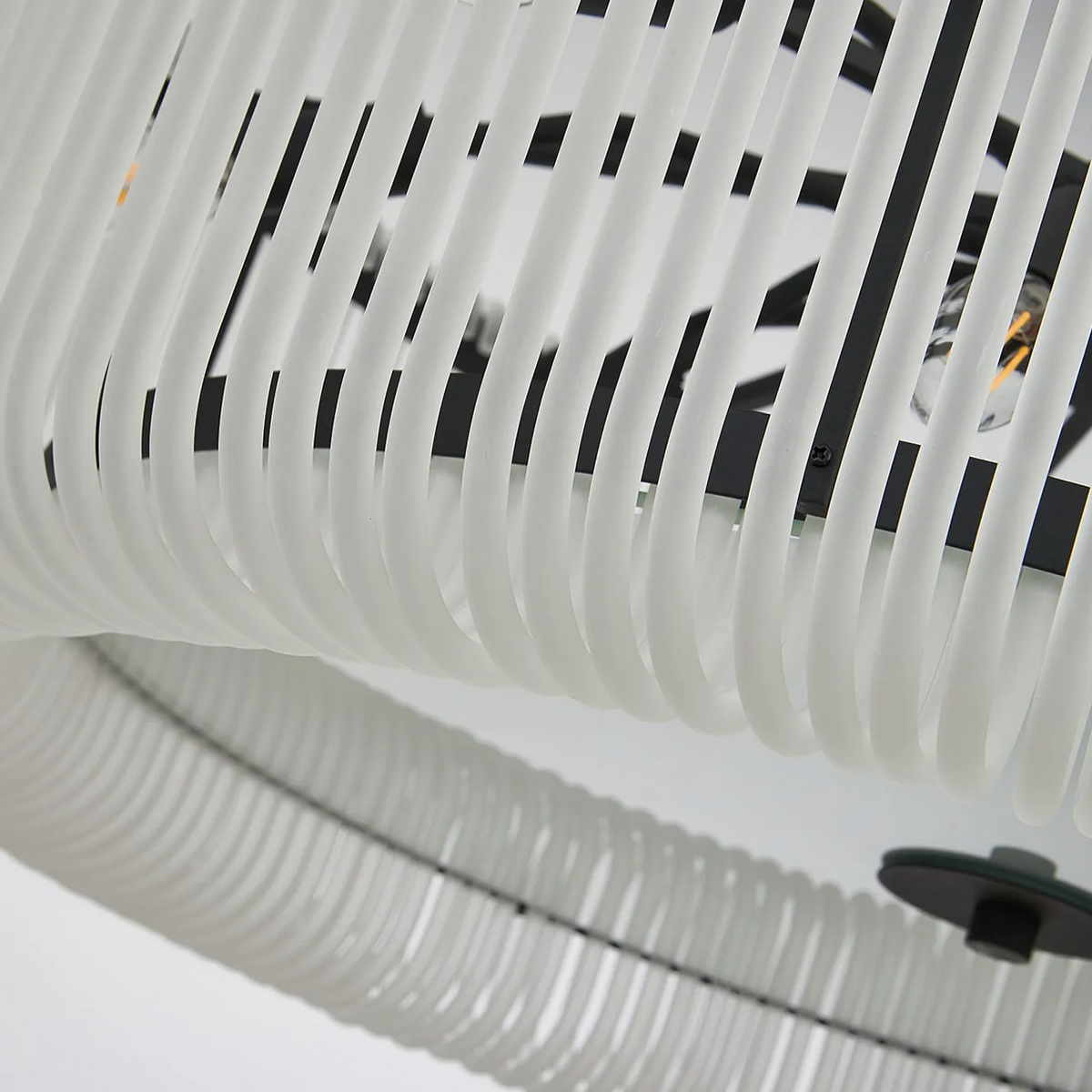Jevington 780mm Pendant or Semi Flush in Black with Frosted Glass