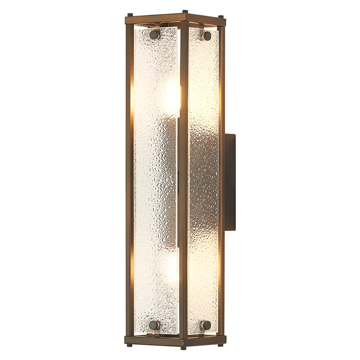 Scarva IP44 400mm Rectangular Wall Light in Bronze with Clear Diamond Glass