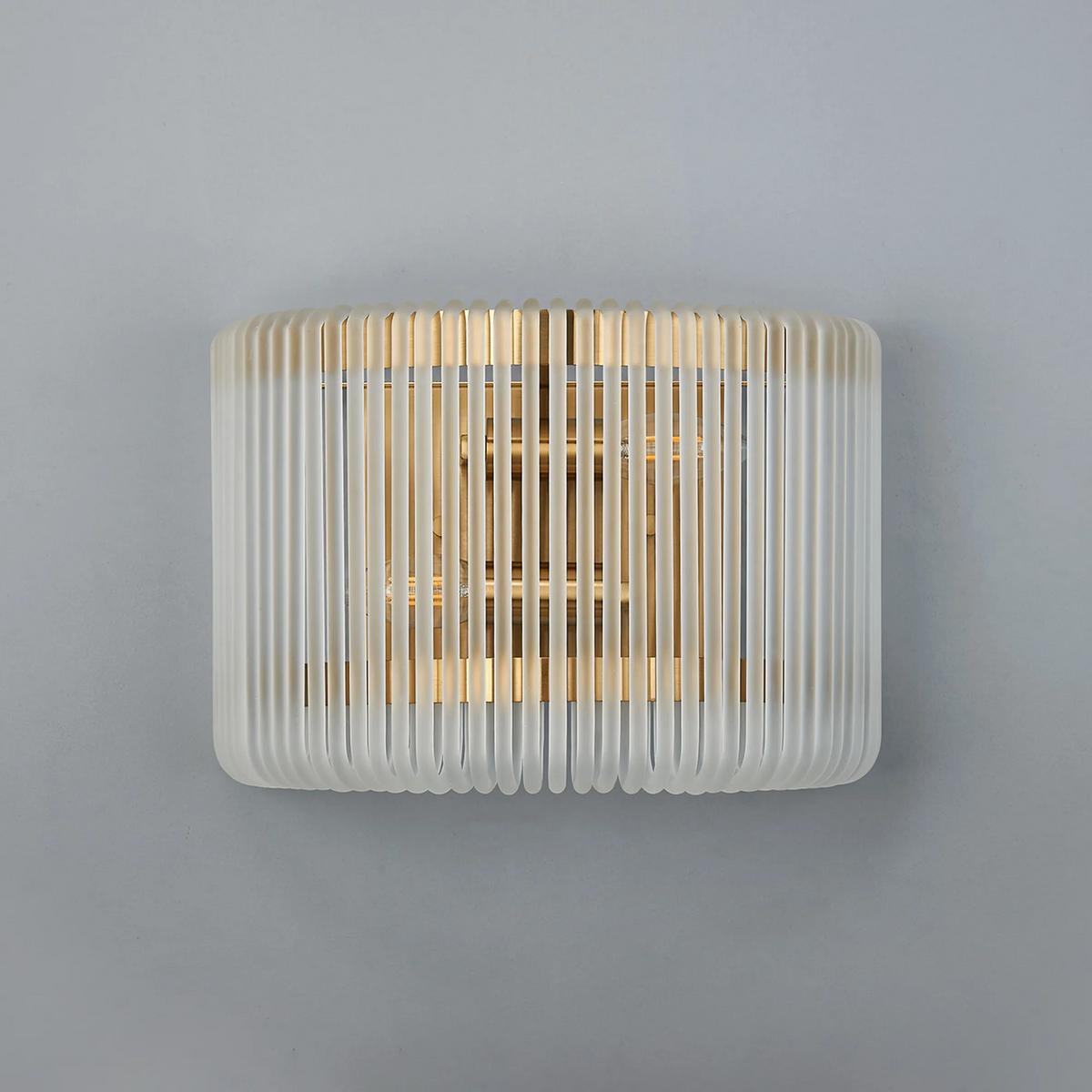 Jevington Medium Wall Light in Brass with Frosted Glass