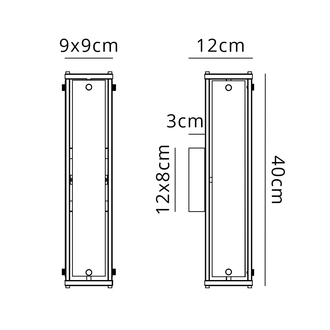 Scarva IP44 400mm Rectangular Wall Light in Satin Nickel with Grey Faux Alabaster