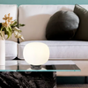 Milton Medium Oval Ball Table Lamp in Matt Black & Frosted White Shade