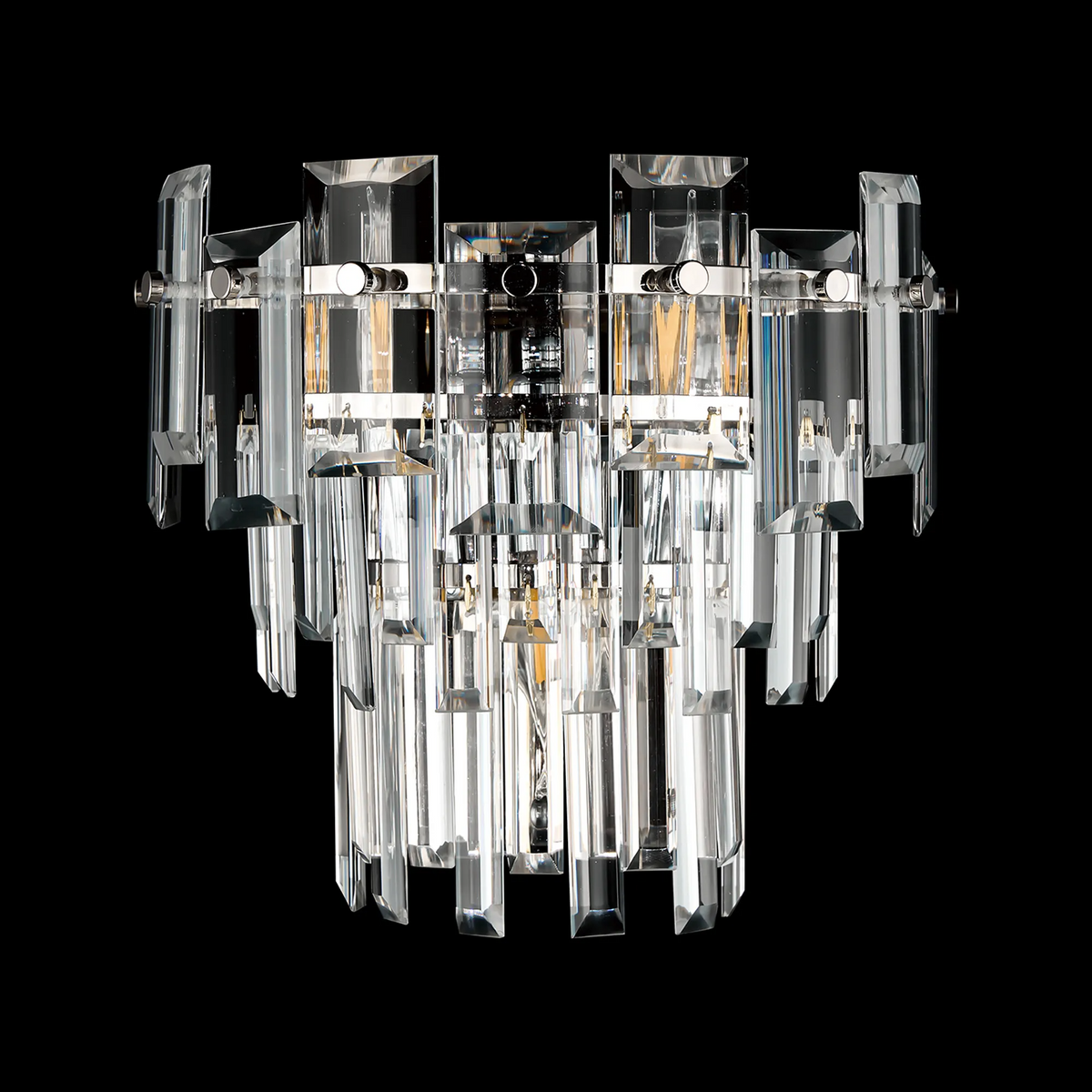 Velator Wall Light in Polished Nickel with Clear Crystal Glass
