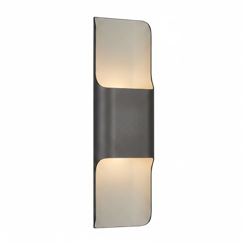 Jesmond 403 IP65 Exterior LED Wall Light in Anthracite with Even Open Curve Shade