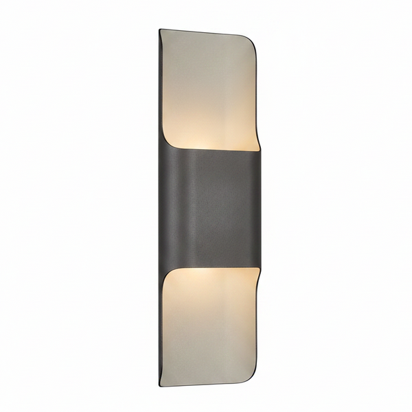 Jesmond 403 IP65 Exterior LED Wall Light in Anthracite with Even Open Curve Shade