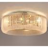 Jevington 600mm Flush Ceiling Light in Brass with Frosted Glass
