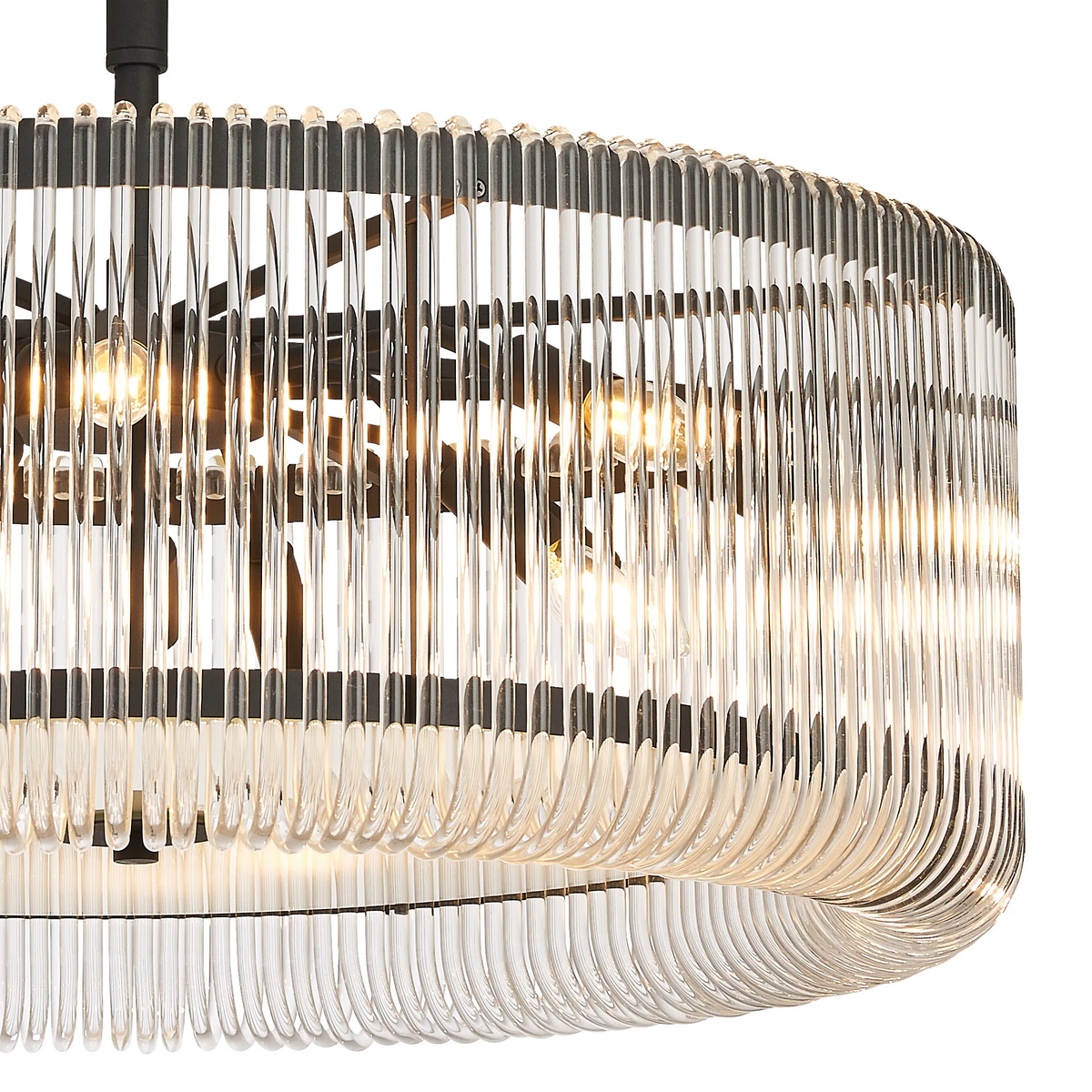 Jevington 780mm Pendant or Semi Flush in Black with Clear Glass