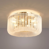 Jevington 400mm Flush Ceiling Light in Brass with Frosted Glass
