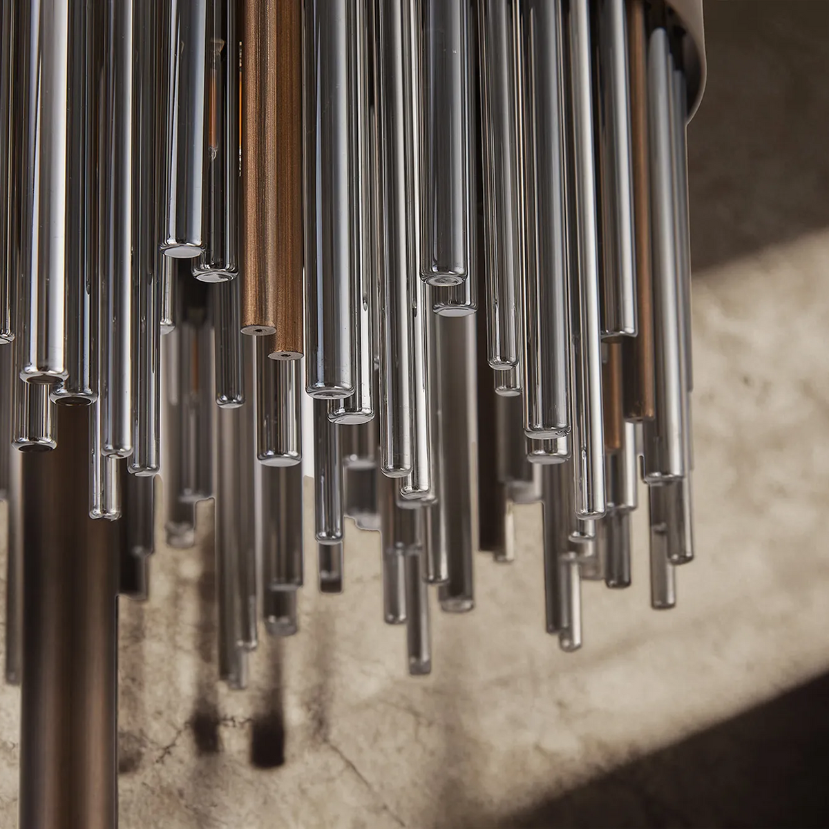 Eckington Floor Lamp in Matt Bronze with Smoked Glass Rods