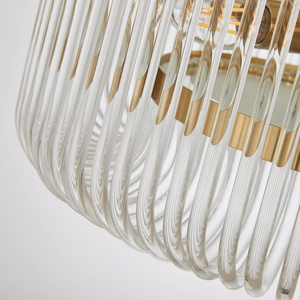 Jevington 400mm Pendant or Semi Flush in Brass with Clear Glass