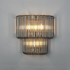Jevington Large Two Tier Wall Light in Brass with Smoked Glass