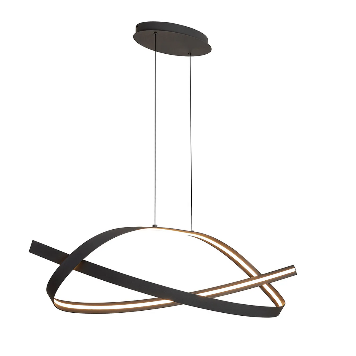 Amble Loop Dimmable LED Linear Pendant in Dark Grey