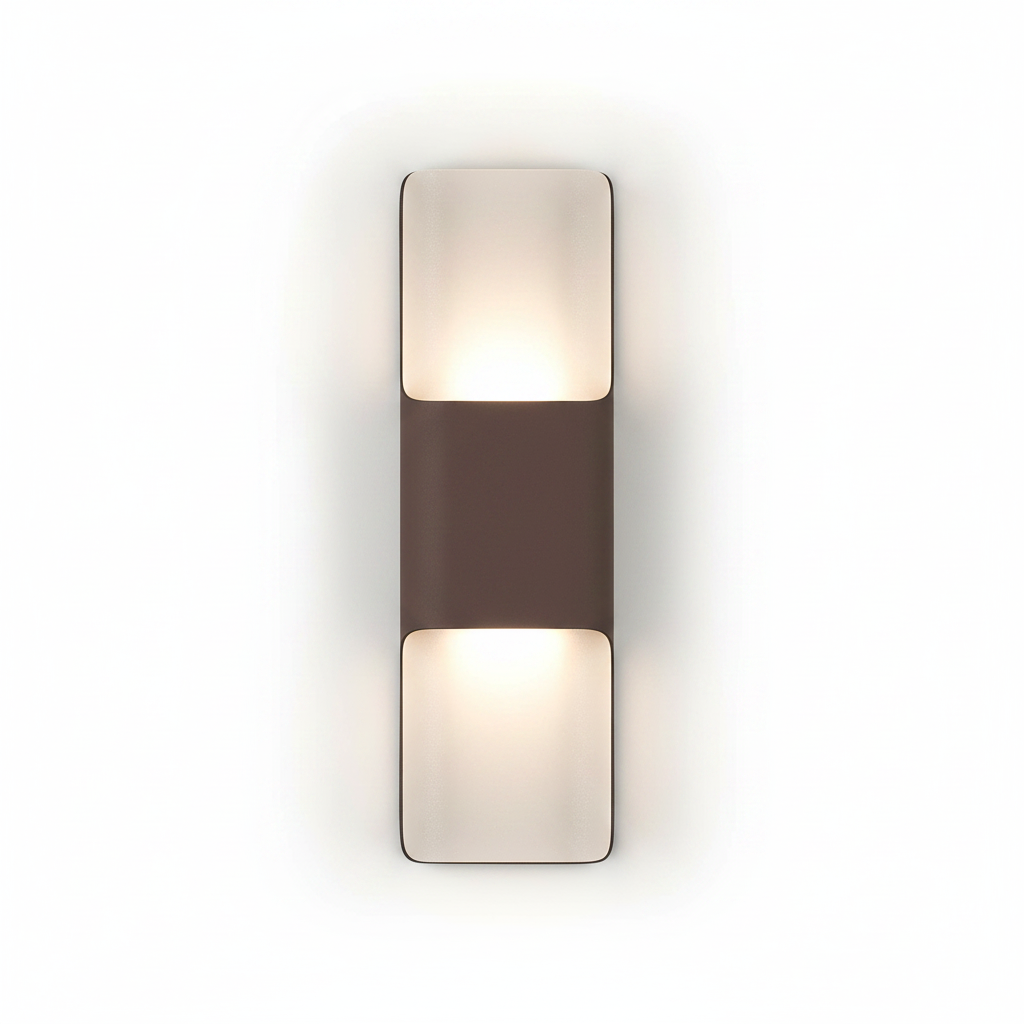 Jesmond 403 IP65 Exterior LED Wall Light in Cacao with Even Open Curve Shade