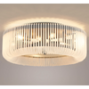 Jevington 600mm Flush Ceiling Light in Black with Frosted Glass