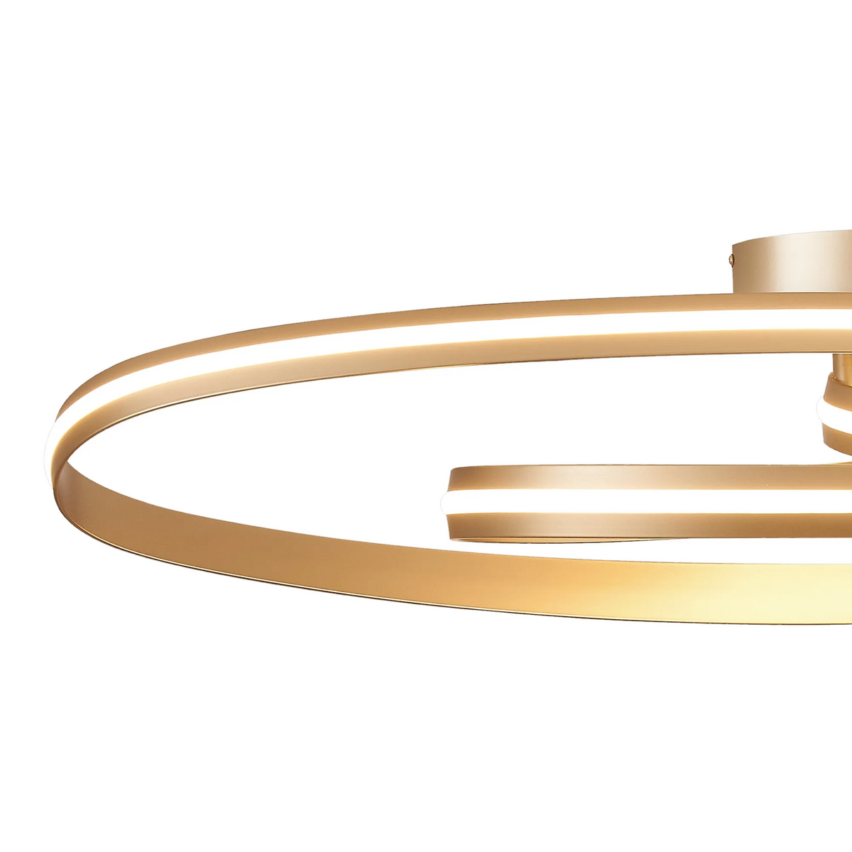 Amble Double Loop Dimmable LED Flush Ceiling Light in Gold