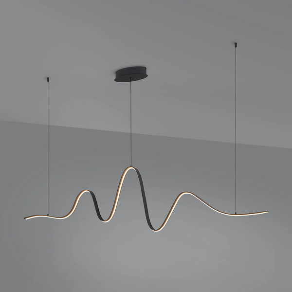 Amble Wave Dimmable LED Linear Pendant in Dark Grey